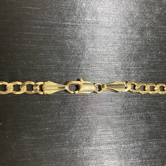 Gold Chain Real 14k Gold Curb Link 20in 4mm - Picture 3 of 4